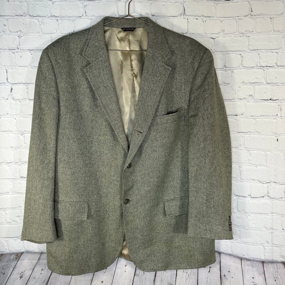 Vintage J. Press Birds Eye Weave Blazer Olive Green Sport Coat USA READ